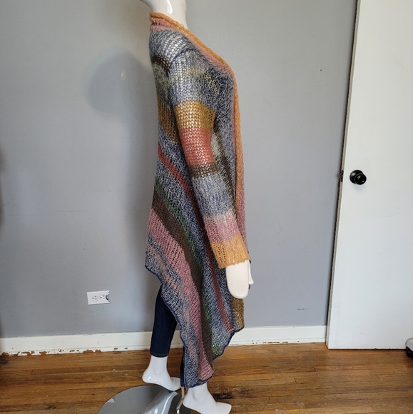 Anthropologie Knitted & Knotted Loose Knit Striped Cardigan, VGUC, Size S - Picture 2 of 7